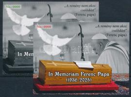 2025 In Memoriam Ferenc Pápa emlékív pár zöld és piros 0000 sorszámmal