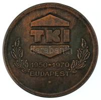 1970. "20 éves a Távközlési Kutatóintézet / TKI 1950-1970 Budapest" kétoldalas bronz emlék...
