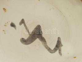 Kerezsi Gyöngyi (1943- ): Váza. Kézzel festett, jelzett, hajszálrepedéssel, m: 26 cm