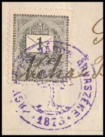 ~1890 Nagykőrösi számla okmánybélyeg helyett 1kr postabélyeggel