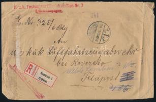 1918 Tábori posta ajánlott levél továbbküldve