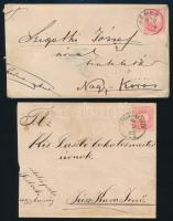 1878-1885 4 db levél Színes számú 5kr bérmentesítéssel