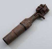 Régi puskagránát vető, tromblon, korrodált, h: 25 cm