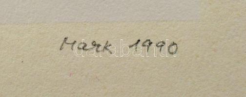 Mark (Márkus), Anna (1928-): Geometrikus kompozíció, 1990. Szitanyomat, papír, jelzett, számozott (1...