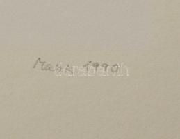 Mark (Márkus), Anna (1928-): Geometrikus kompozíció, 1990. Szitanyomat, papír, jelzett, számozott (1...