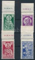 1930 Szent Imre sor ívszéli dátumjelzéssel / Mi 463-466 set with dates on margins
