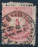 1874 5kr kettős fogazással, nagyon ritka (ex Lovász) / Mi 17 with double perforation