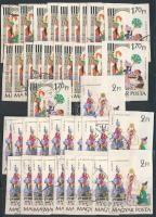 1965 Mese III. 1,70Ft + 2Ft 20-20 db vágott bélyeg lemezhibákkal és színeltolódásokkal