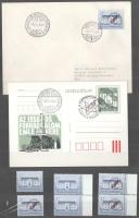 1991 Kastélyok V. bélyeg és pár + 1956-os felülnyomott változat bélyeg és pár + alkalmi levelezőlap és használatlan FDC