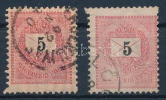 1889 2 x 5kr elfogazva