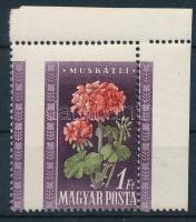 1950 Virág I. 1Ft ívsarki bélyeg nagyon látványosan elfogazva