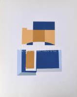 Mark (Márkus), Anna (1928-): Geometrikus kompozíció, 1990. Szitanyomat, papír, jelzett, számozott (13/40). 45,5x34 cm