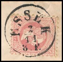 1864 / 1867 vegyes bérmentesítés!! 1867. nov. 2. 1864 10kr + 1867 5kr ajánlott levélen "ESSEK&q...