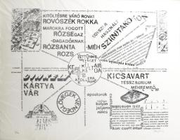 Bujdosó Alpár (1935-2021): Kitöltésre váró rovat.... Szitanyomat, papír, jelzett, számozott (4/40). 42x56 cm