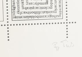 Papp Tibor (1936-2018): Legelve szavakkal (cím nélkül, vizuális költészet). Szitanyomat, papír. Jelz...