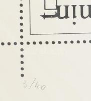 Papp Tibor (1936-2018): Legelve szavakkal (cím nélkül, vizuális költészet). Szitanyomat, papír. Jelz...