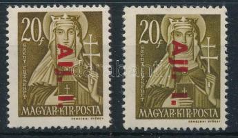1946 Betűs "Alj. I." tévnyomat + támpéldány (10.000)
