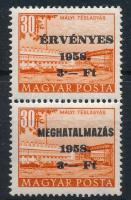 1958 Meghatalmazás - Érvényes 30f pár (30.000-80.000)