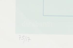 Konok Tamás (1930-2020): Kompozíció, 1993. Szitanyomat, papír, jelzett. Számozott: 75/17. Üvegezett ...