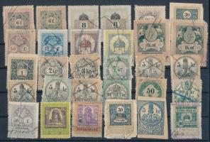1908-1920 30 db klf illetékbélyeg és forgalmi adóbélyeg