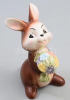 Hummel Goebel virágot tartó mókus figura, jelzett, hibátlan, m: 10,5 cm