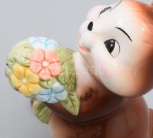 Hummel Goebel virágot tartó mókus figura, jelzett, hibátlan, m: 10,5 cm