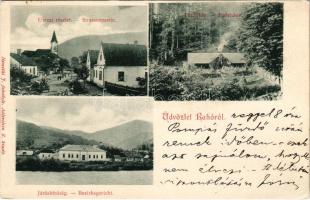 Rahó, Rahau, Rakhiv, Rahovo (Máramaros); utcai részlet, fürdőház, járásbíróság. Némethi J. felvétele / Strassenpartie, Badehaus, Bezirksgericht / street view, spa, district court (EK)