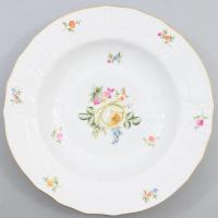 Herendi rózsamintás mélytányér, jelzett, hibátlan, d: 23,5 cm