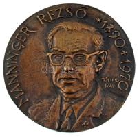 Tóth Sándor (1933-2019) 1978. "Manninger Rezső 1890-1970 / Országos Állategészségügyi Intézet 1928-1978" bronz emlékplakett (99mm) T:UNC,AU