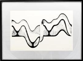 Beöthy István (Etienne) (1897-1961): A la memorie de B. Bartók. Szitanyomat, papír, jelzett, számozott (59/100). Hátoldalán Beöthy István bélyegzésével. 27×48 cm. Az 1978-ben megjelent Hommage a Bartók mappából Üvegezett fakeretben. / screenprint on paper, signed, numbered (59/100)