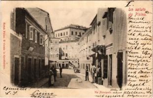 1900 Pazin, Pisino; Via Principale / Fő utca / main street (EK)