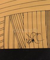 Szász Endre (1926-2003): Női alak. Nyomat, papír, jelzett a nyomaton, hátoldalán Profilart - Offset ...