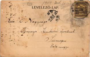 1900 Kolozsvár, Cluj; Fő tér, Szent Mihály templom / main square, church (szakadás / tear)