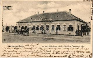 1908 Nagyszentmiklós, Sannicolau Mare; Magyar királyi földműves iskola főépülete, Igazgatói lak. Kriegner Béla kiadása / agricultural school, director's apartment