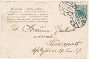 1905 Herzlichen Wunsch allen Theuren und Lieben... / Boldog Újévet! Héber nyelvű zsidó újévi üdvözlő...