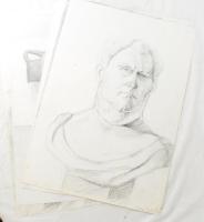 Nagy Judit Sára (-): 8 db tanulmányrajz (csendéletek, női arckép stb.), 2003 körül. Ceruza, papír, j...