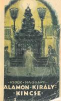 H. Rider Haggard: Salamon király kincse. Ford.: Fáji J. Béla. Bp.[1926.],Singer és Wolfner, 268 p. Bekötött elülső illusztrált papírborítóval. Átkötött félvászon-kötés, kopott borítóval, kissé foltos lapokkal, néhány javított lappal.