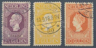 Hollandia 1913 Mi 90A, 91B, 92B a kármin záróérték rendkívül ritka, luxus minőségben! RRR! (Mi EUR 1...