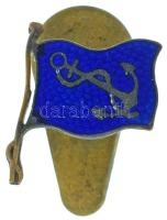 1930 k. horgonyt ábrázoló zománcozott hajós gomblyukjelvény (15x17mm) T:XF kis zománchiba