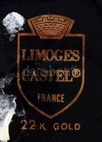 Limoges Castel 24k aranyozott váza, jelzett, hibátlan, m: 18 cm