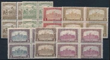 1916 Arató-Parlament hármaslyukasztású sor négyestömbökben (24.000)