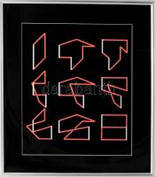 Mengyán András (1945-): Formák logikája 3, 1976. Szitanyomat, papír, jelzett. Számozott (20/20). Üvegezett keretben. 34x28,5 cm