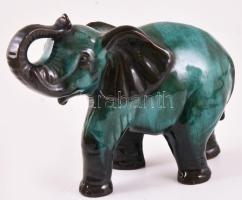 Blue Montain Pottery mázas kerámia elefánt, jelzés nélkül, hibátlan, 21x17 cm