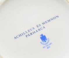 Hollóházi fedeles korsó "Achilleus és Memnon párharca" mintával, jelzett, hibátlan, m: 13 ...