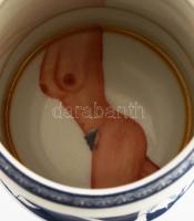 Hollóházi fedeles korsó "Achilleus és Memnon párharca" mintával, jelzett, hibátlan, m: 13 ...