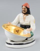 Kínai figurával díszített kézzel festett ékszertartó, sorszámozott, hibátlan, 14x12 cm