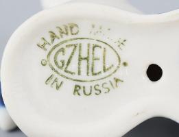 Gzhel asszonypár, jelzett, hibátlan, m: 8 cm