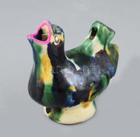 Madár alakú kerámia síp, 8x8 cm