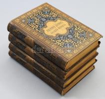 Arany János összes munkái 4 kötete (I.,X.XI.,XII.) Bp., 1900,Franklin. Kiadói aranyozott, festett egészvászon-kötések, aranyozott lapélekkel, kopott borítókkal, az I. kötetből az elülső előzéklap kijár.