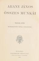 Arany János összes munkái 4 kötete (I.,X.XI.,XII.) Bp., 1900,Franklin. Kiadói aranyozott, festett eg...